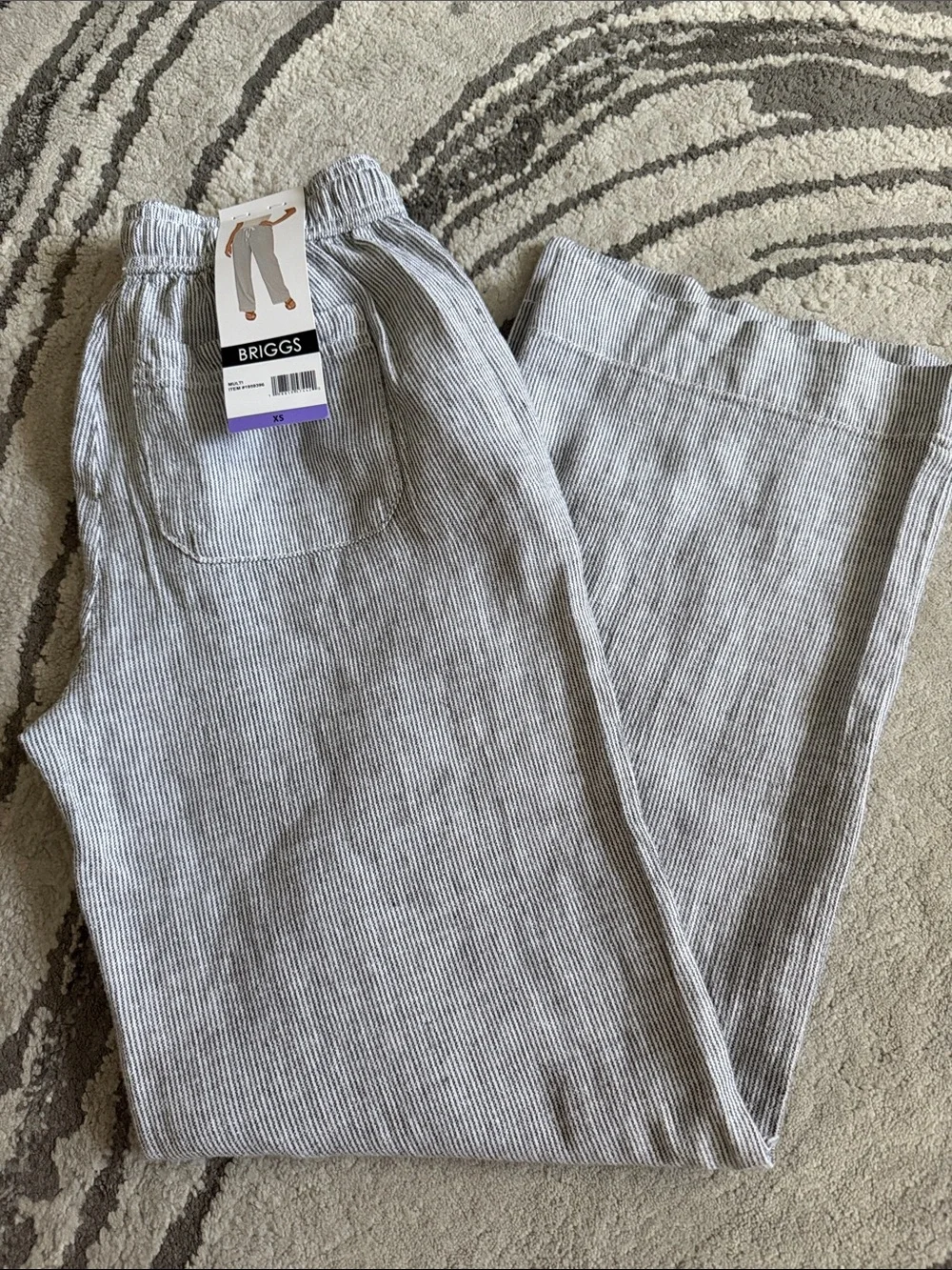 Briggs New York Women’s Light Gray Wide-Leg Drawstring Pants